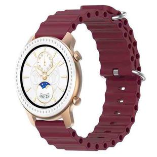 For Amazfit GTR 42mm 20mm Ocean Style Silicone Solid Color Watch Band(Wine Red)