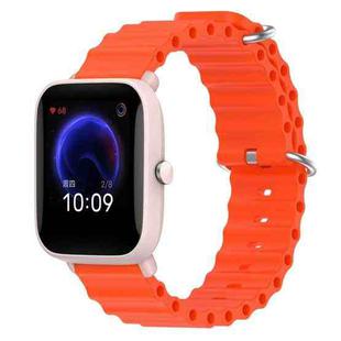For Amazfit Pop Pro 20mm Ocean Style Silicone Solid Color Watch Band(Orange)