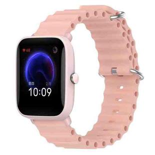 For Amazfit Pop Pro 20mm Ocean Style Silicone Solid Color Watch Band(Pink)