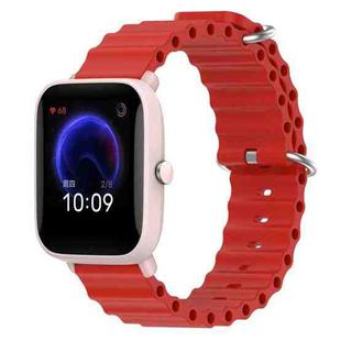 For Amazfit Pop Pro 20mm Ocean Style Silicone Solid Color Watch Band(Red)