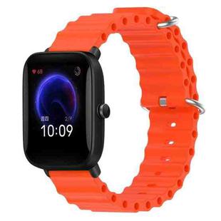 For Amazfit Pop 20mm Ocean Style Silicone Solid Color Watch Band(Orange)
