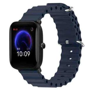 For Amazfit Pop 20mm Ocean Style Silicone Solid Color Watch Band(Dark Blue)