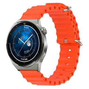 For Huawei Watch GT3 Pro 43mm 20mm Ocean Style Silicone Solid Color Watch Band(Orange)