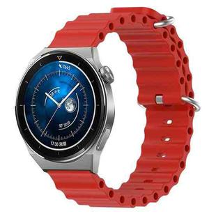For Huawei Watch GT3 Pro 43mm 20mm Ocean Style Silicone Solid Color Watch Band(Red)