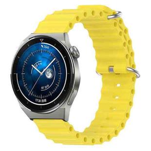 For Huawei Watch GT3 Pro 43mm 20mm Ocean Style Silicone Solid Color Watch Band(Yellow)