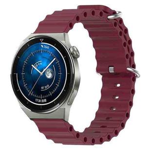 For Huawei Watch GT3 Pro 43mm 20mm Ocean Style Silicone Solid Color Watch Band(Wine Red)