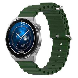 For Huawei Watch GT3 Pro 43mm 20mm Ocean Style Silicone Solid Color Watch Band(Army Green)