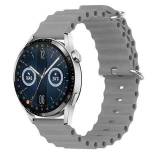 For Huawei Watch GT3 42mm 20mm Ocean Style Silicone Solid Color Watch Band(Grey)