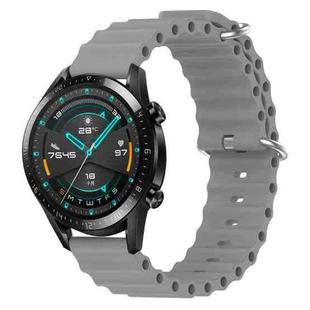 For Huawei Watch GT2 42mm 20mm Ocean Style Silicone Solid Color Watch Band(Grey)