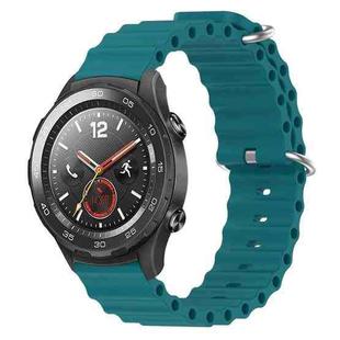 For Huawei Watch 2 20mm Ocean Style Silicone Solid Color Watch Band(Green)