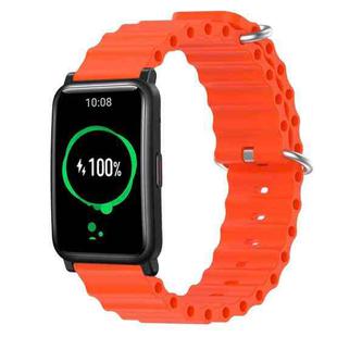 For Honor Watch ES 20mm Ocean Style Silicone Solid Color Watch Band(Orange)