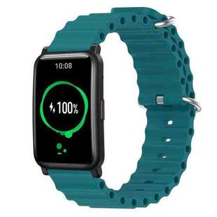 For Honor Watch ES 20mm Ocean Style Silicone Solid Color Watch Band(Green)