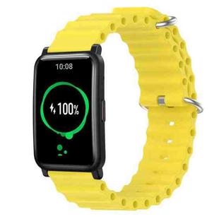 For Honor Watch ES 20mm Ocean Style Silicone Solid Color Watch Band(Yellow)