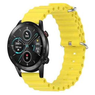 For Honor MagicWatch2 42mm 20mm Ocean Style Silicone Solid Color Watch Band(Yellow)