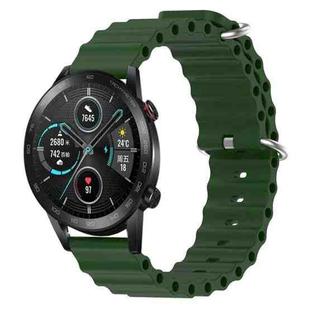 For Honor MagicWatch2 42mm 20mm Ocean Style Silicone Solid Color Watch Band(Army Green)