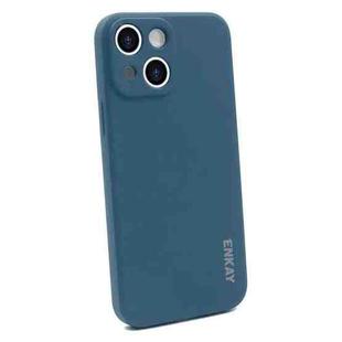 For iPhone 14 ENKAY Liquid Silicone Shockproof Soft Phone Case(Dark Blue)