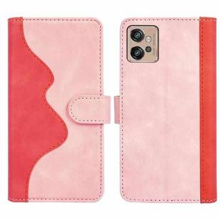 For Motorola Moto G32 Stitching Horizontal Flip Leather Phone Case(Pink Red)