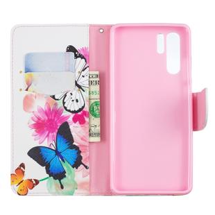 Colored Drawing Pattern Horizontal Flip Leather Case for Huawei P30 Pro,with Holder & Card Slots & Wallet(Two Butterflies)