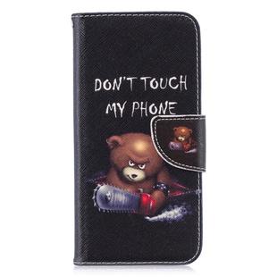 Colored Drawing Pattern Horizontal Flip Leather Case for Huawei P Smart & Honor 10 Lite, with Holder & Card Slots & Wallet(Bear)