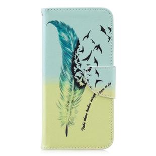 Colored Drawing Pattern Horizontal Flip Leather Case for Huawei P Smart & Honor 10 Lite, with Holder & Card Slots & Wallet(Feather Bird)
