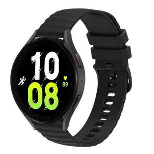 For Samsung Galaxy Watch5 / 5 Pro 20mm Wavy Dotted Solid-Color Silicone Watch Band(Black)