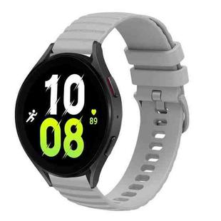 For Samsung Galaxy Watch5 / 5 Pro 20mm Wavy Dotted Solid-Color Silicone Watch Band(Gray)