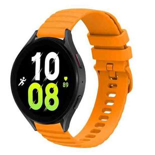 For Samsung Galaxy Watch5 / 5 Pro 20mm Wavy Dotted Solid-Color Silicone Watch Band(Amber yellow)