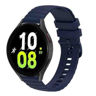 For Samsung Galaxy Watch5 / 5 Pro 20mm Wavy Dotted Solid-Color Silicone Watch Band(Navy Blue)