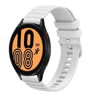 For Samsung Galaxy Watch4 40mm/44mm  20mm Wavy Dotted Solid-Color Silicone Watch Band(White)