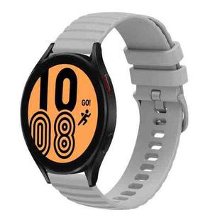 For Samsung Galaxy Watch4 40mm/44mm  20mm Wavy Dotted Solid-Color Silicone Watch Band(Gray)