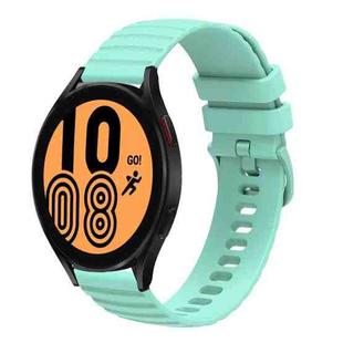 For Samsung Galaxy Watch4 40mm/44mm  20mm Wavy Dotted Solid-Color Silicone Watch Band(Teal Green)