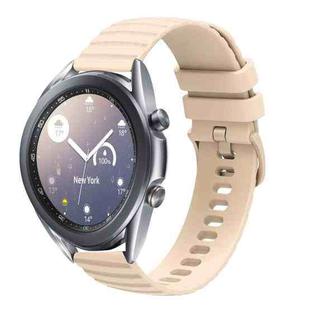 For Samsung Galaxy Watch3 41mm 20mm Wavy Dotted Solid-Color Silicone Watch Band(Starlight Color)