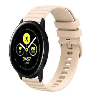 For Samsung Galaxy Watch Active 40mm 20mm Wavy Dotted Solid-Color Silicone Watch Band(Starlight Color)