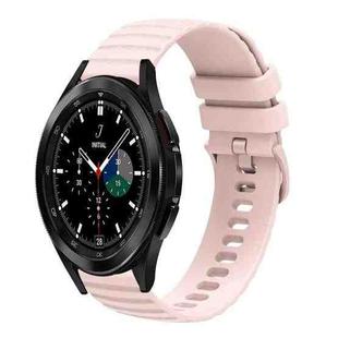 For Samsung Galaxy Watch4 Classic 42mm/46mm 20mm Wavy Dotted Solid-Color Silicone Watch Band(Pink)