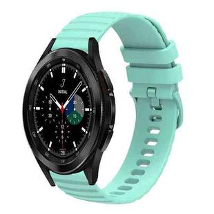 For Samsung Galaxy Watch4 Classic 42mm/46mm 20mm Wavy Dotted Solid-Color Silicone Watch Band(Teal Green)