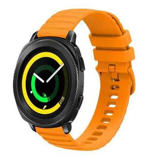 For Samsung Galaxy Gear Sport 20mm Wavy Dotted Solid-Color Silicone Watch Band(Amber yellow)