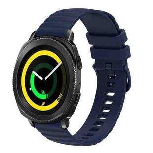 For Samsung Galaxy Gear Sport 20mm Wavy Dotted Solid-Color Silicone Watch Band(Navy Blue)