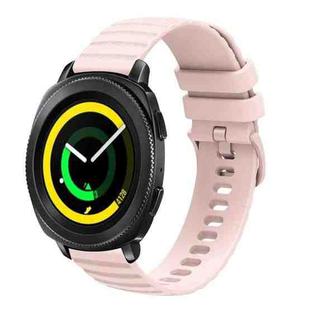 For Samsung Galaxy Gear Sport 20mm Wavy Dotted Solid-Color Silicone Watch Band(Pink)