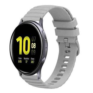 For Samsung Galaxy Watch Active2 40mm/44mm 20mm Wavy Dotted Solid-Color Silicone Watch Band(Gray)