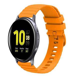 For Samsung Galaxy Watch Active2 40mm/44mm 20mm Wavy Dotted Solid-Color Silicone Watch Band(Amber yellow)