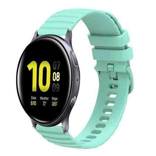 For Samsung Galaxy Watch Active2 40mm/44mm 20mm Wavy Dotted Solid-Color Silicone Watch Band(Teal Green)