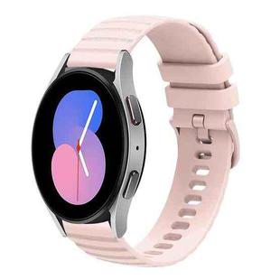 For Samsung Galaxy Watch 42mm 20mm Wavy Dotted Solid-Color Silicone Watch Band(Pink)