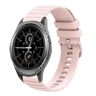 For Samsung Galaxy Gear S2 Classic 20mm Wavy Dotted Solid-Color Silicone Watch Band(Pink)