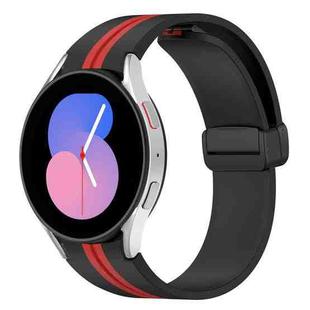 For Samsung Galaxy Watch 5 40mm Folding Magnetic Clasp Silicone Watch Band(Black+Red)