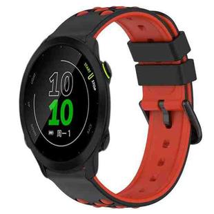 For Garmin Forerunner 158 20mm Two-Color Porous Silicone Watch Band(Black+Red)