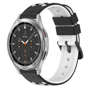 For Samsung  Galaxy Watch4 Classic 46mm 20mm Two-Color Porous Silicone Watch Band(Black+White)