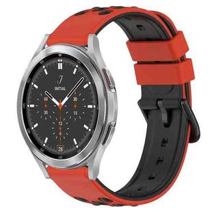 For Samsung  Galaxy Watch4 Classic 46mm 20mm Two-Color Porous Silicone Watch Band(Red+Black)
