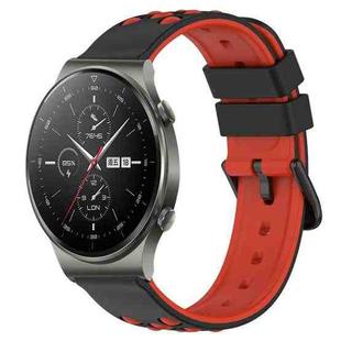 For Huawei GT2 Pro 22mm Two-Color Porous Silicone Watch Band(Black+Red)