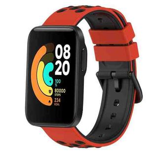 For Xiaomi MI Watch Sport 22mm Two-Color Porous Silicone Watch Band(Red+Black)