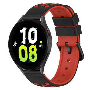 For Samsung Galaxy Watch5 44mm 20mm Two-Color Silicone Watch Band(Black+White)